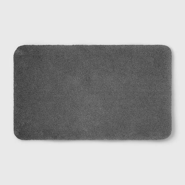 20"x34" Soft Nylon Solid Bath Rug Dark Gray - Opalhouse™