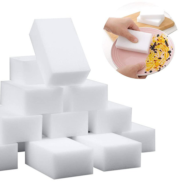 100 Pack Magic Sponge Eraser Extra Thick Large and Long Lasting Melamine Cleaning Sponges in Bulk - Multi Surface Power Scrubber Foam Cleaning Pads - Bathtub, Floor, Baseboard, Bathroom, Wall Cleaner
