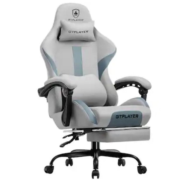 GTPlayer - Gaming Chair Breathable Fabric Ergonomic Computer Desk Chair - Gray