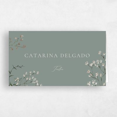 Deep Sage, Green Wedding Place Card - Sweetbay