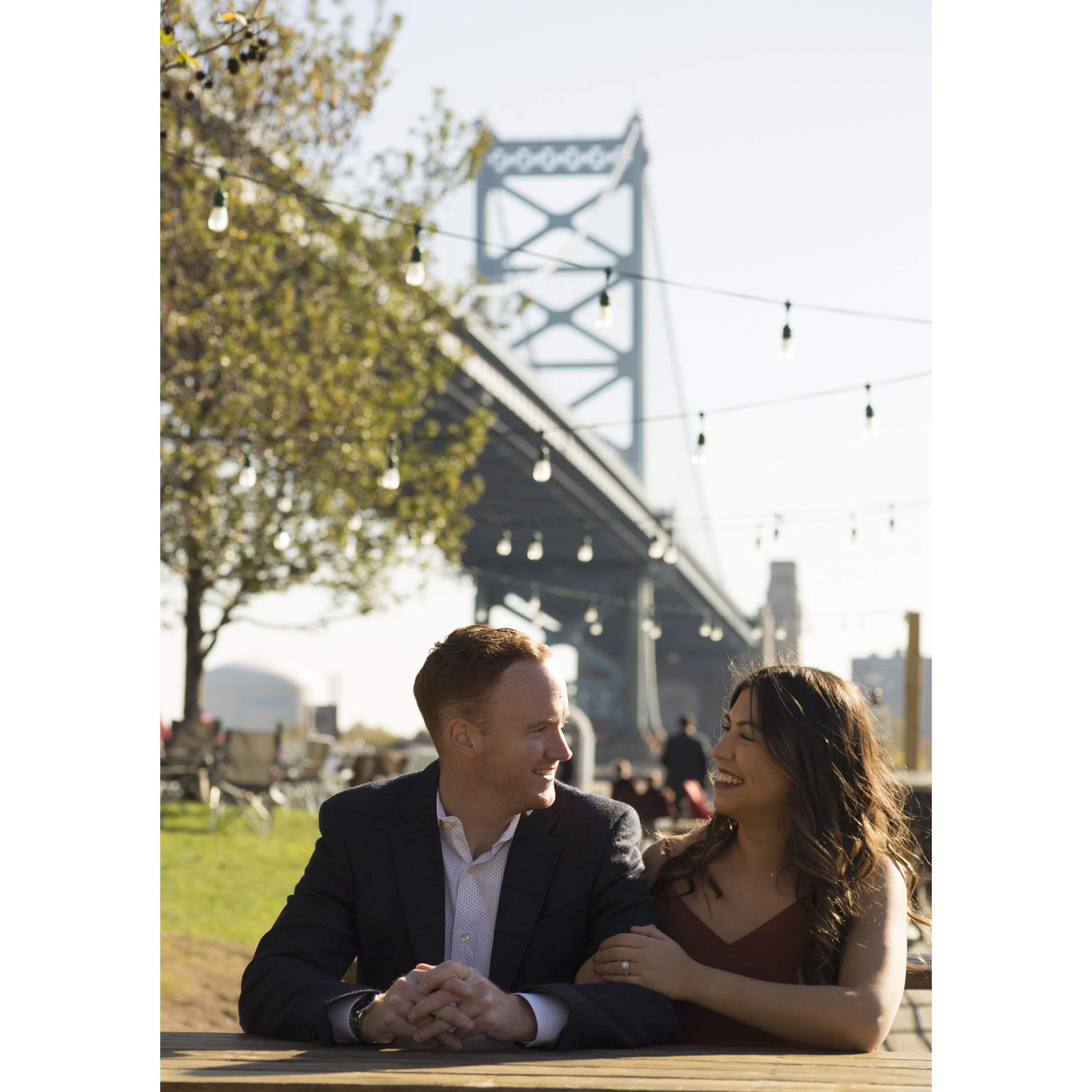 Nothing says engagement photos like some tea lights in the background.