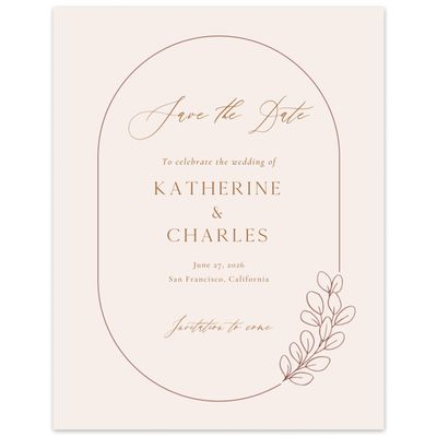 Linen, Beige Wedding Digital Save the Date - Groveland Portrait
