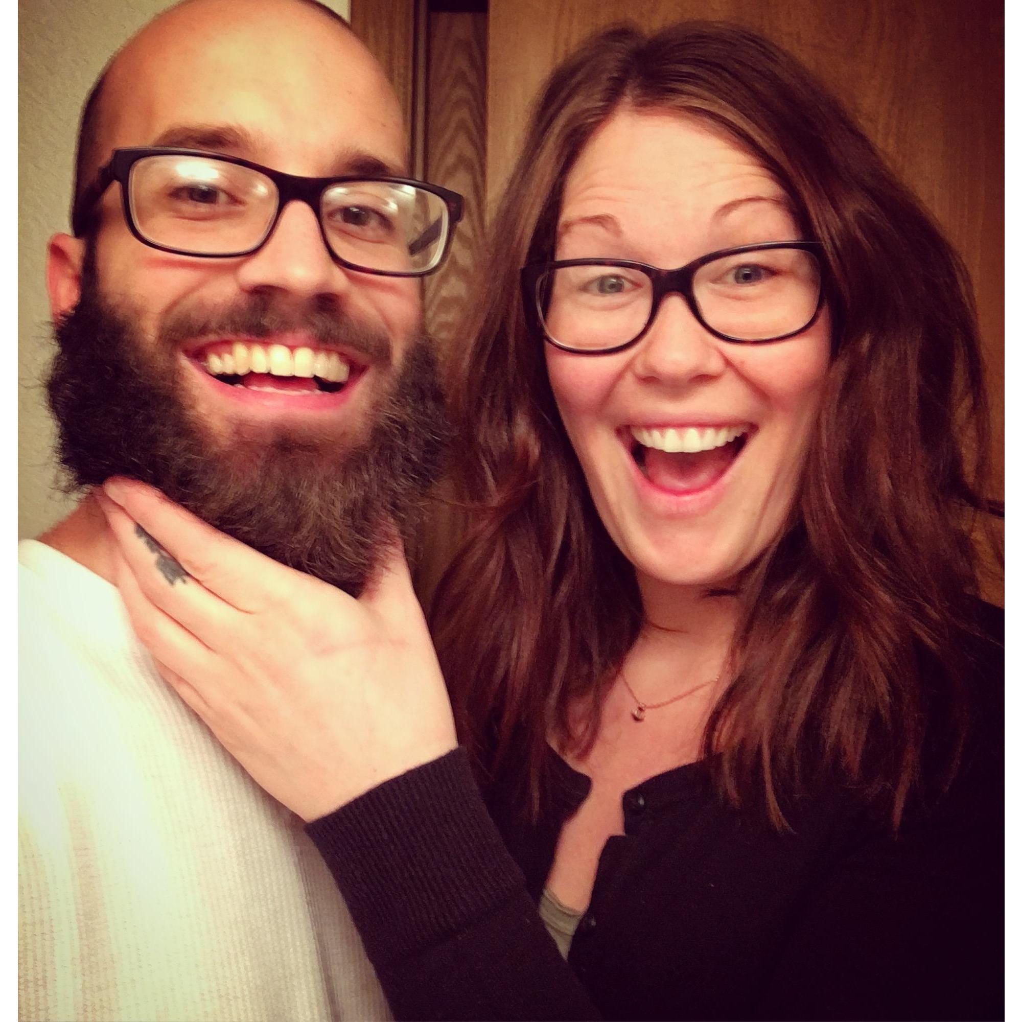 When his beard was long and my hair was HUGE