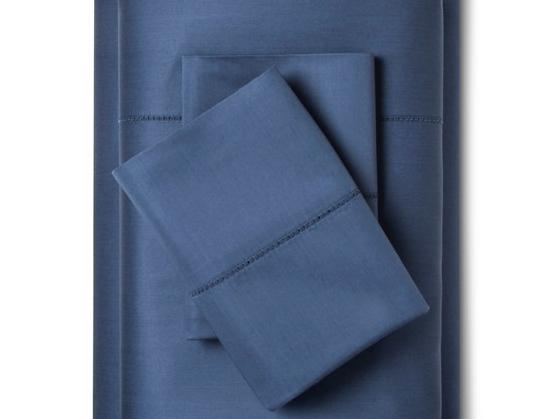 Supima Classic Hemstitch Sheet Set 700 Thread Count - Fieldcrest; King Size Blue