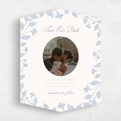 Beige Diamond Wedding Save the Date - Fawn Portrait