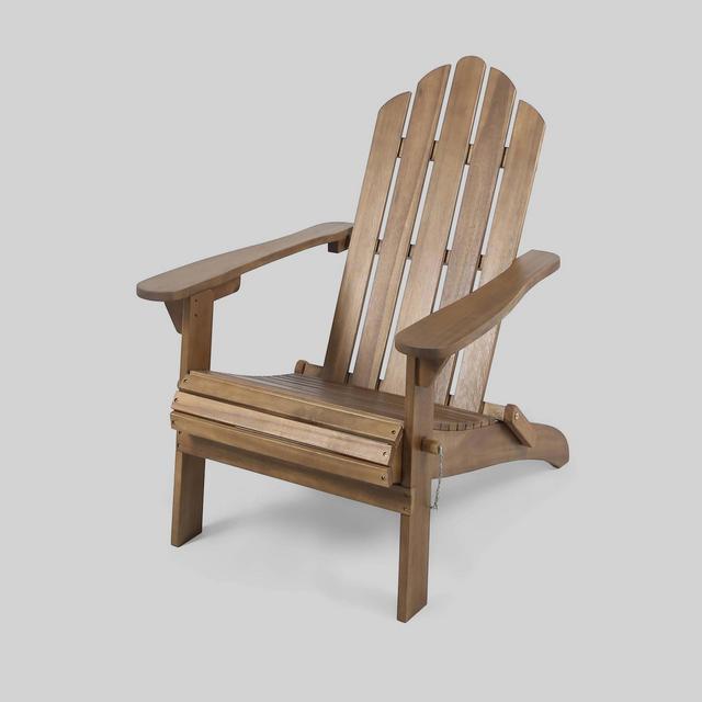Hollywood Acacia Wood Foldable Patio Adirondack Chair - Brown - Christopher Knight Home