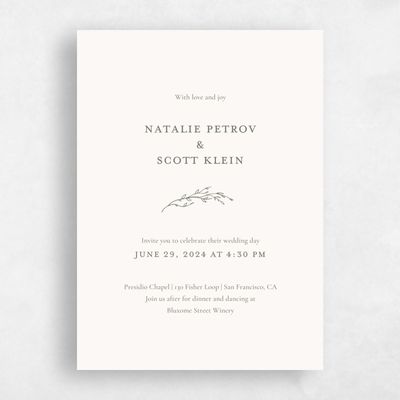 Peach, Orange Wedding Invitation - Normandy Classic