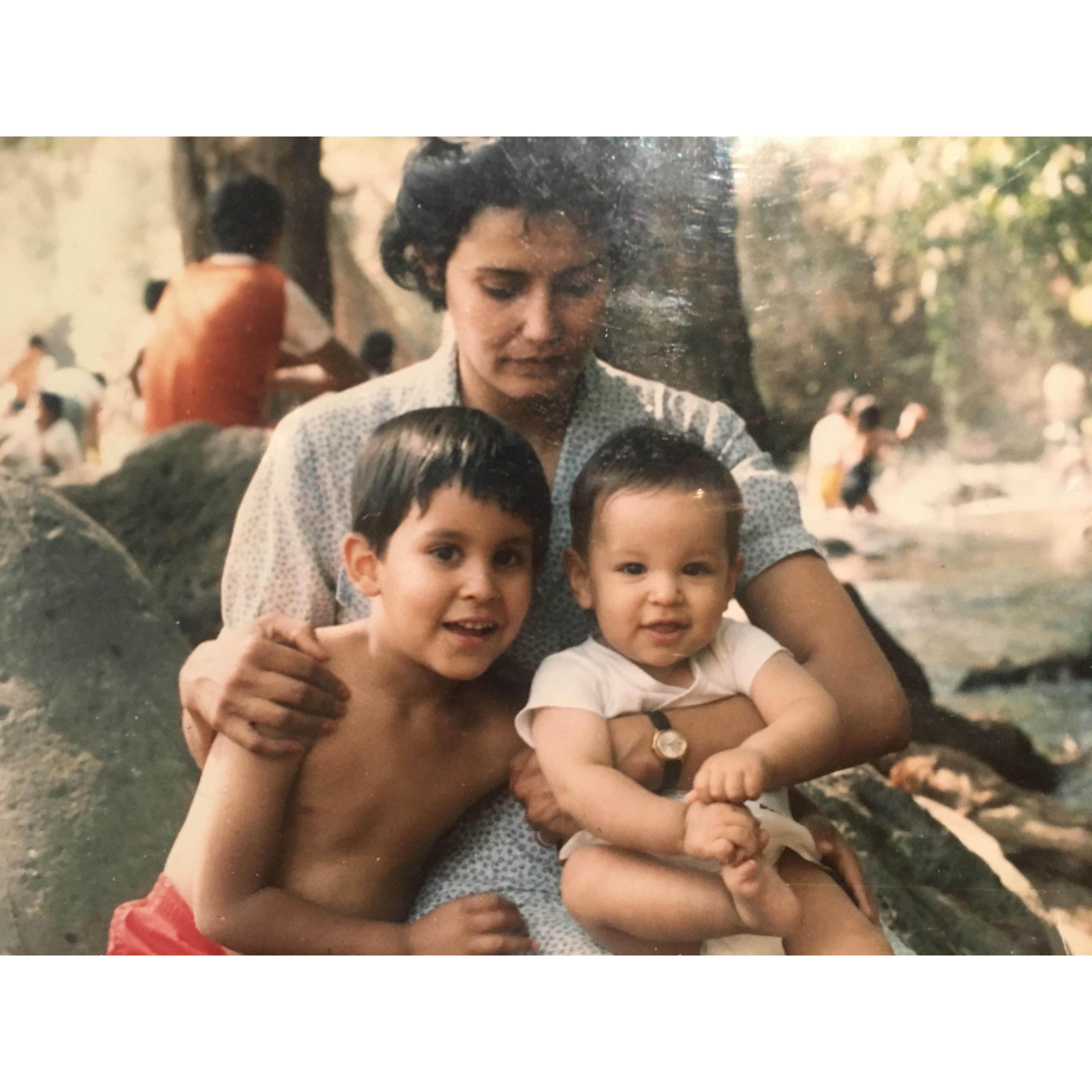 Pedro's lovely mom (Lupita) and baby brother (Gerardo); CDMX, 1985