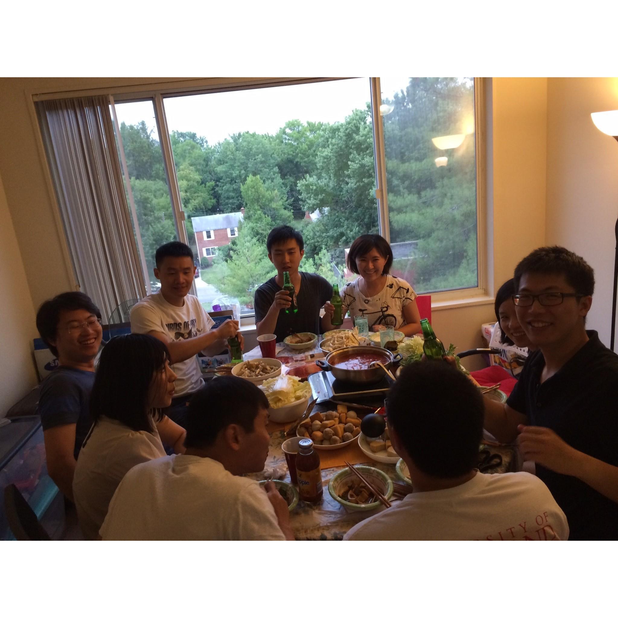 We are hosting party at our new apartment with friends-Hyattsville, 2014