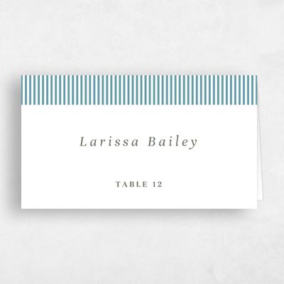 Teal Ocean, Blue Wedding Place Card - Maldives