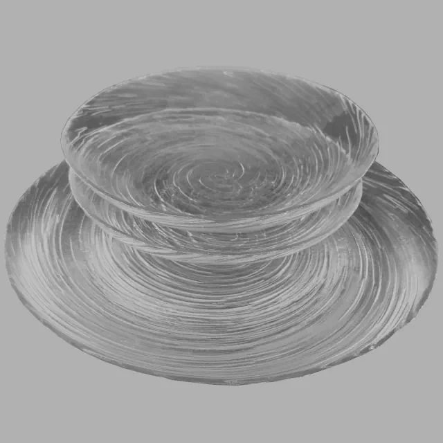 Slickblue Modern Glass Dinnerware Set, Includes Dinner, Salad & Soup Plates, Set of 18, Clear