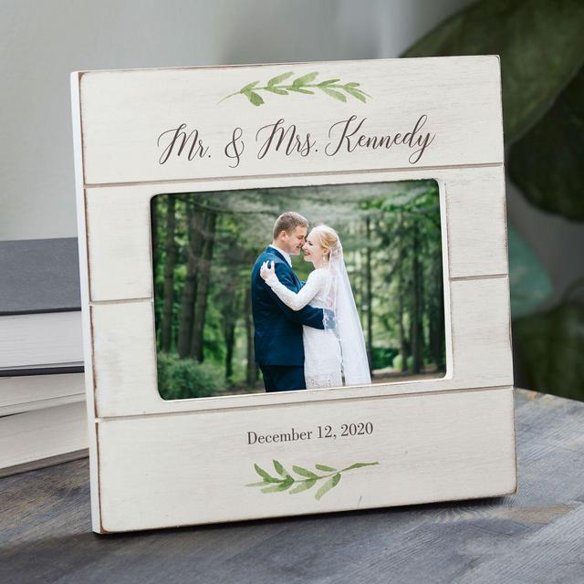 Laurels Of Love Personalized Wedding Shiplap Picture Frame