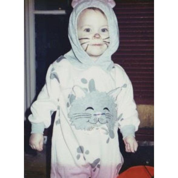 Sarah was celebrating Halloween when she was three.