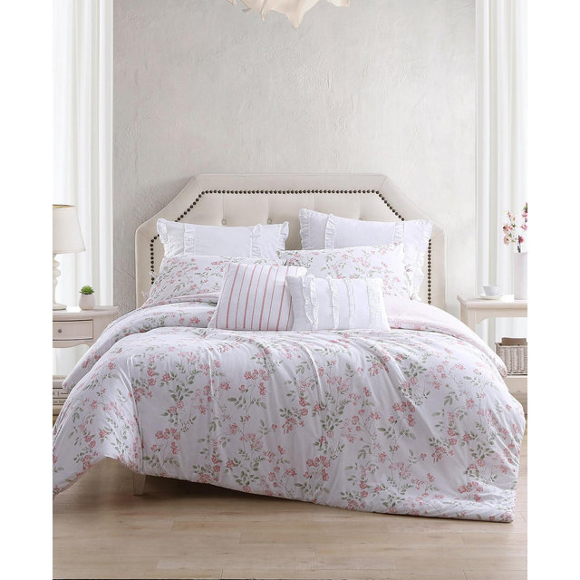 Laura Ashley 7 Piece Fawna Comforter Bonus Set, King