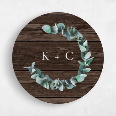 Walnut, Brown Wedding Sticker - Galata