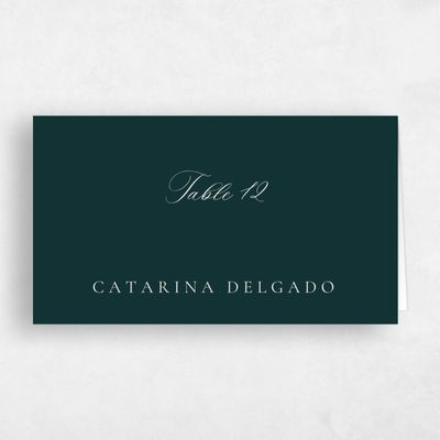 Green Typography Wedding Place Card - Twila