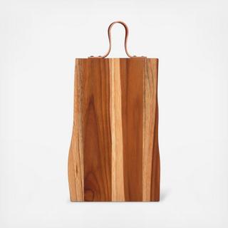 Organic Teak Cutting Board with Leather Handle