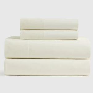 Organic Crisp Percale Sheet Queen Set - Ivory