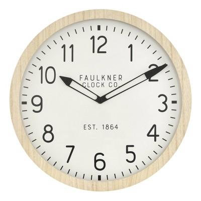 16" Wall Clock Wood - Threshold™