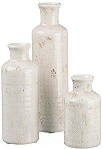 Ceramic White Bottles - Set of 3