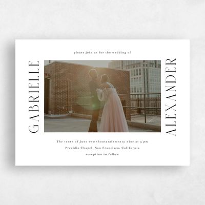 White Landscape Wedding Invitation - Chaplin Landscape