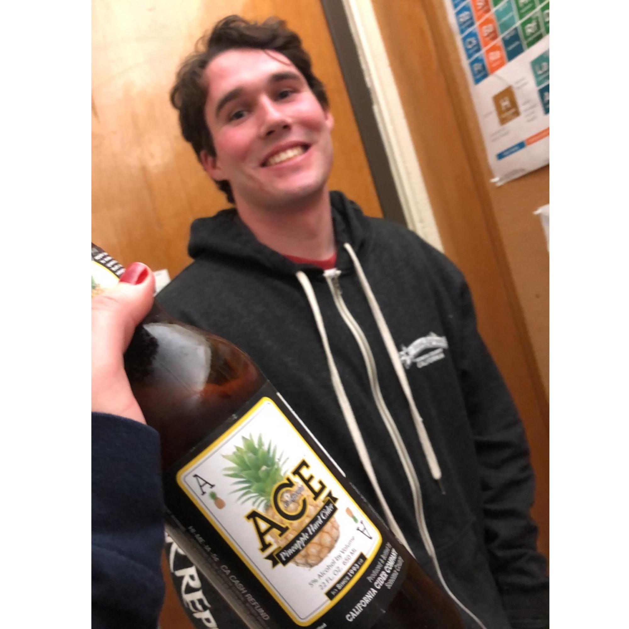 February 28, 2018
The day Danica realized Scott had a crush on her, when Scott surprised Danica with her favorite cider on her birthday