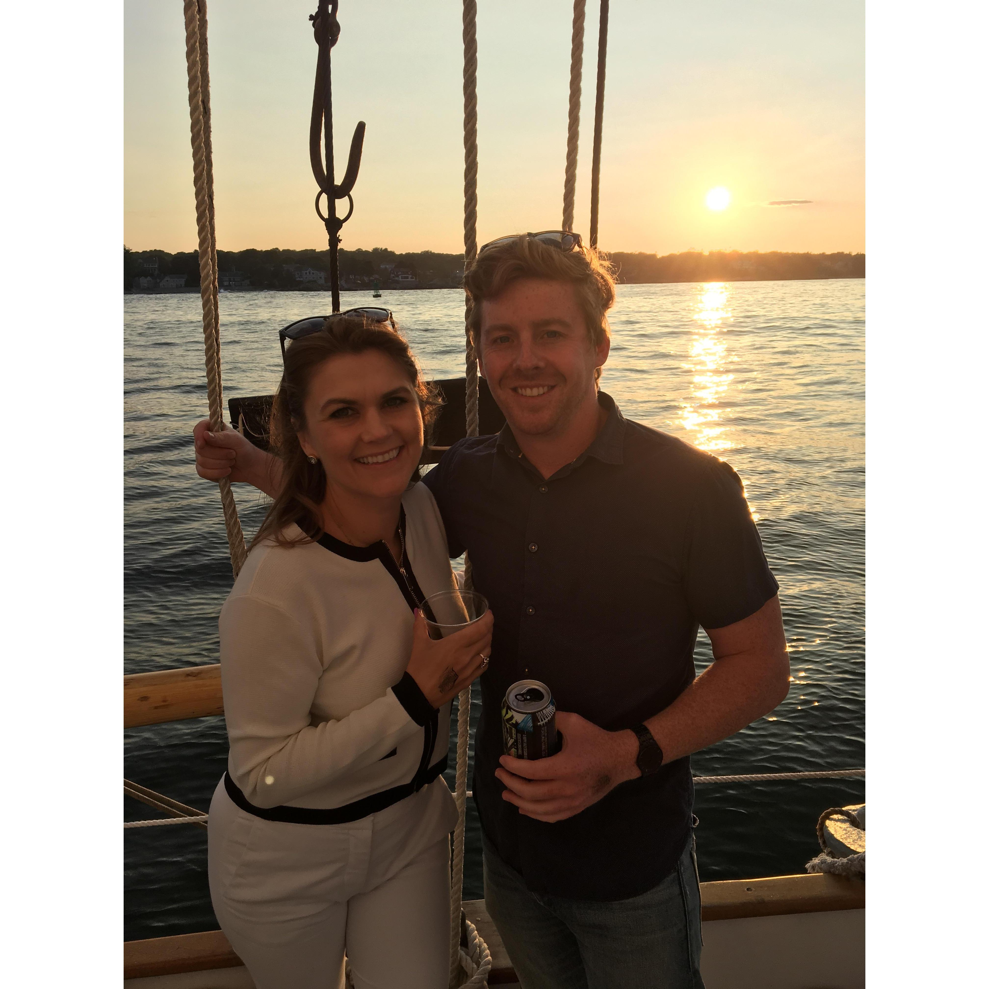 Sailing in Portland. The year Aaron didn’t get haircuts.