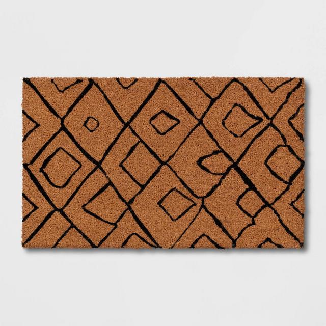1'6" x 2'6" Outdoor Door Mat Neutral with Black Geo - Threshold™
