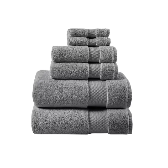 Madison Park Signature Splendor 1000gsm 100% Cotton 6-Piece Bath Towel Set in Charcoal