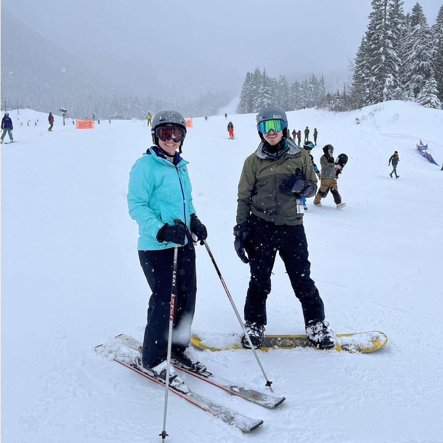 Trying out the snow sports