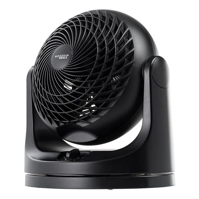 IRIS USA, Inc. WOOZOO Oscillating Fan, Vortex Fan, Air Circulator, Desk Fan, Portable Fan, 3 Speed Settings, 7 Tilting Head Settings, 52ft Max Air Distance, Large, Black