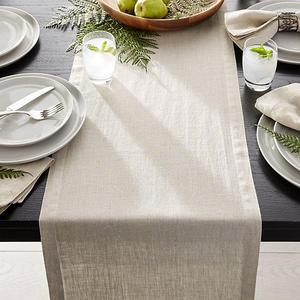 Helena Dark Natural Linen 90" Table Runner