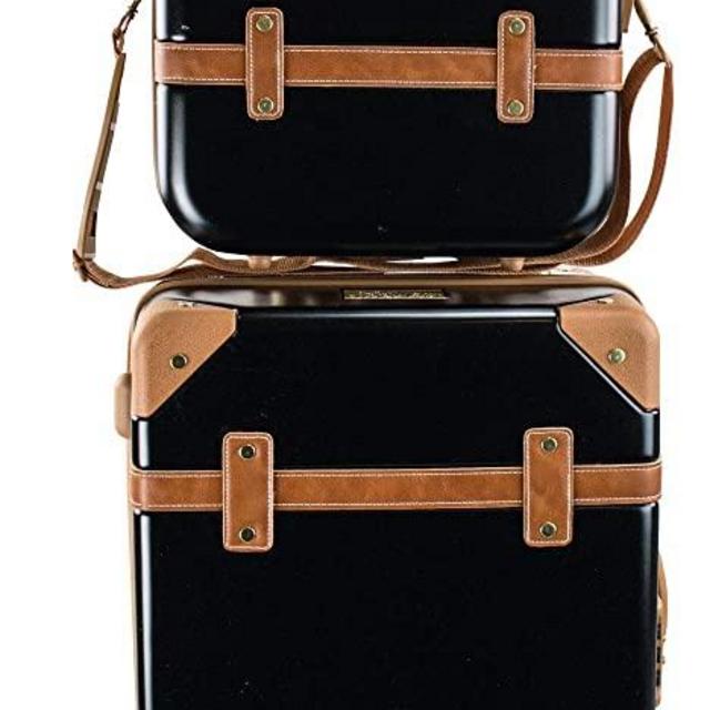 Chariot Gatsby 2-piece set Hardside Expandable Carry On Luggage With Matching Beauty Case (Black)