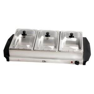 Elite Platinum Stainless Steel Electric Buffet Server 3 x 2.5 Qt.