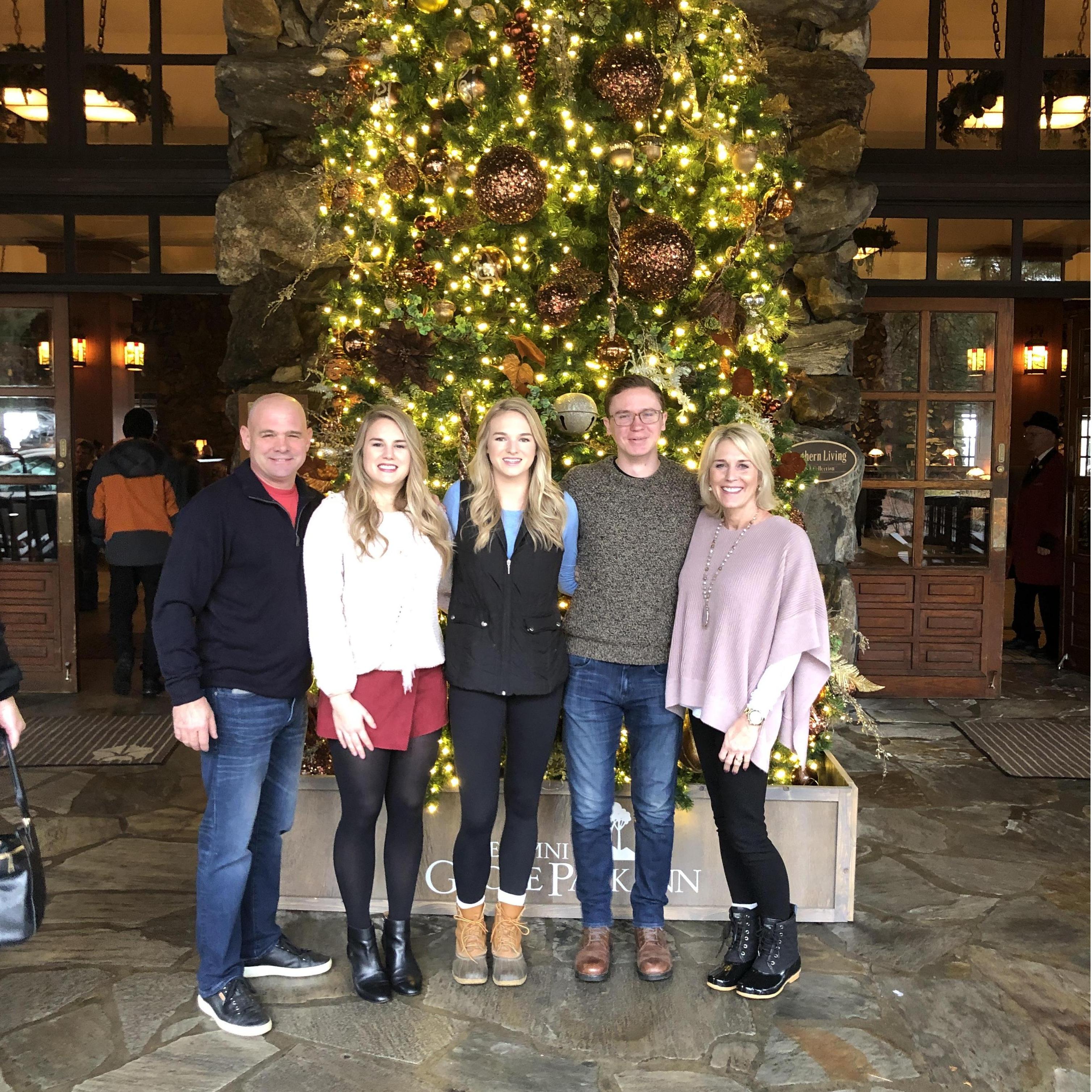 Surprise visit from the family after we got engaged! 
~ Omni Grove Park Inn, Asheville, NC