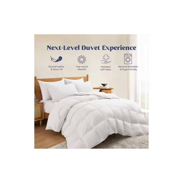 Peace Nest All-season Warmth White Goose Down Comforter Duvet Insert with 360TC Fabric, King
