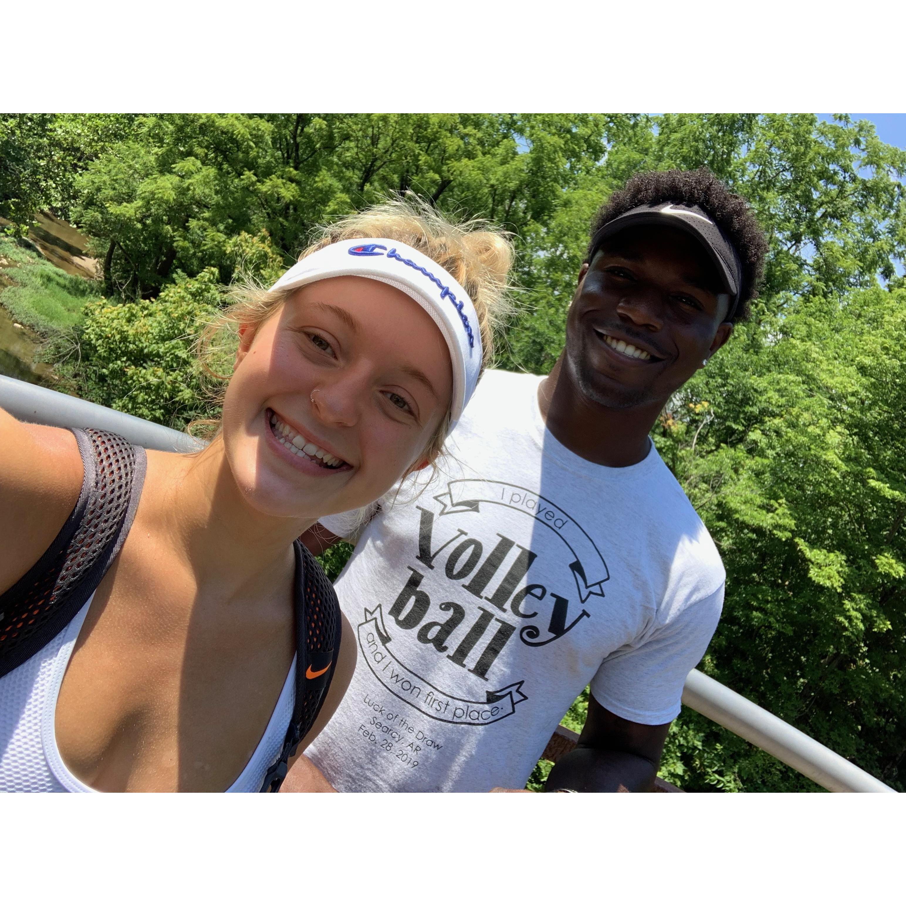 We had just took a long bike ride across the B&O trail and was enjoying the beautiful view from our property overlooking the White Lick Creek River.