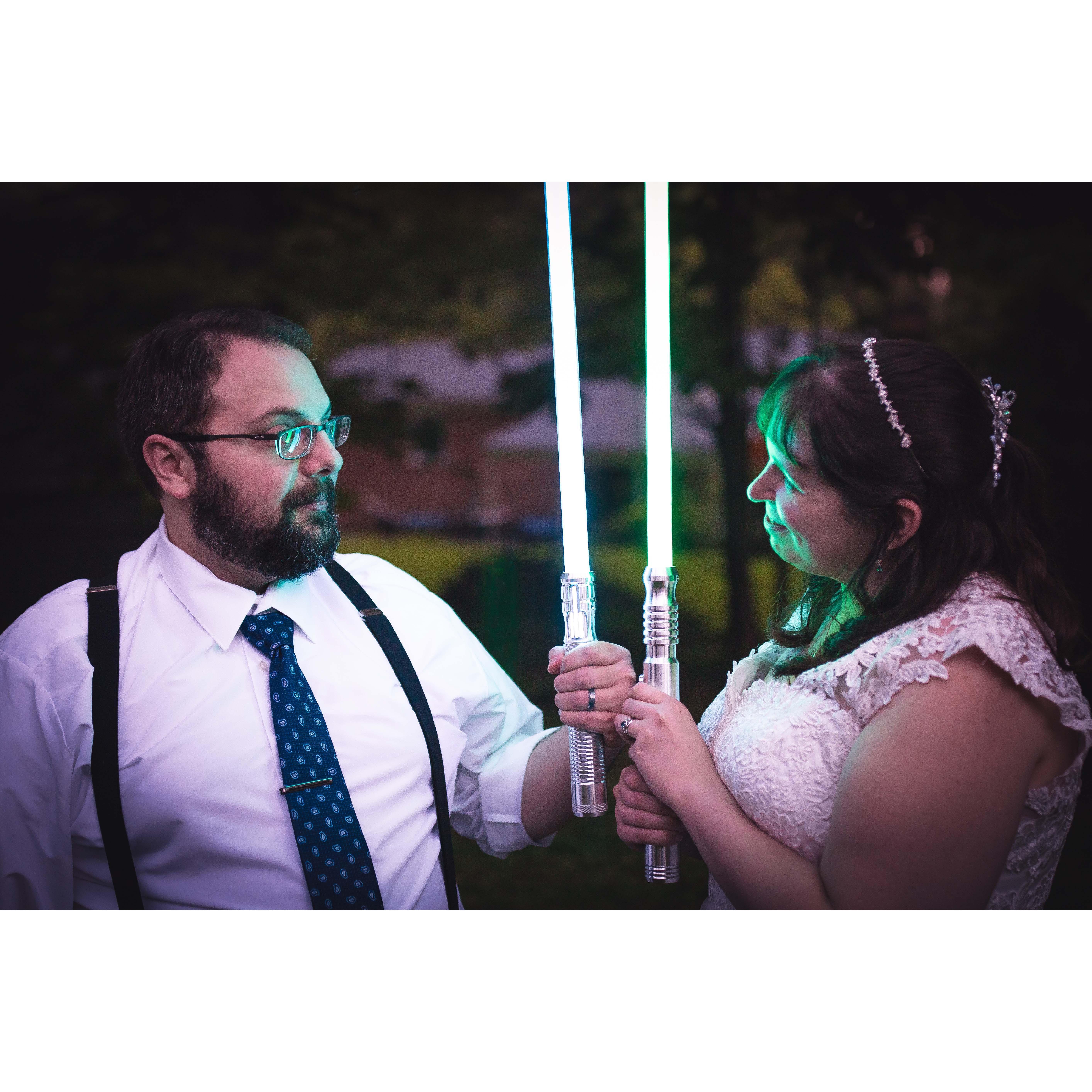 One of our favorite pictures after getting married in Part 1 of our wedding in July 2020.