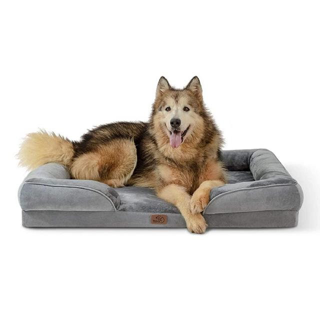 Bedsure Orthopedic Dog Bed, Bolster Dog Beds for Extra Large Dogs - Foam Sofa with Removable Washable Cover, Waterproof Lining and Nonskid Bottom Couch