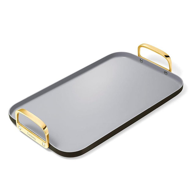 Caraway Double Burner Griddle - 19x12” Griddle Pan - Non-Stick Ceramic Coated - Non Toxic, PTFE & PFOA Free - Oven Safe & Compatible with All Stovetops - Black