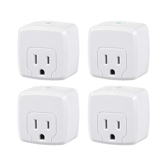 HBN Mini Smart WiFi Plug, Heavy Duty Wi-Fi Timer with One Grounded Outlet, Wireless Remote Control by App Compatible with Alexa/Google Home Assistant 2.4 GHz Network only, ETL Listed (4 Pack)