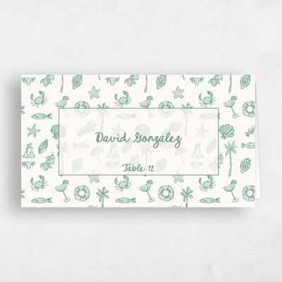 Green Wedding Place Card - Tenger