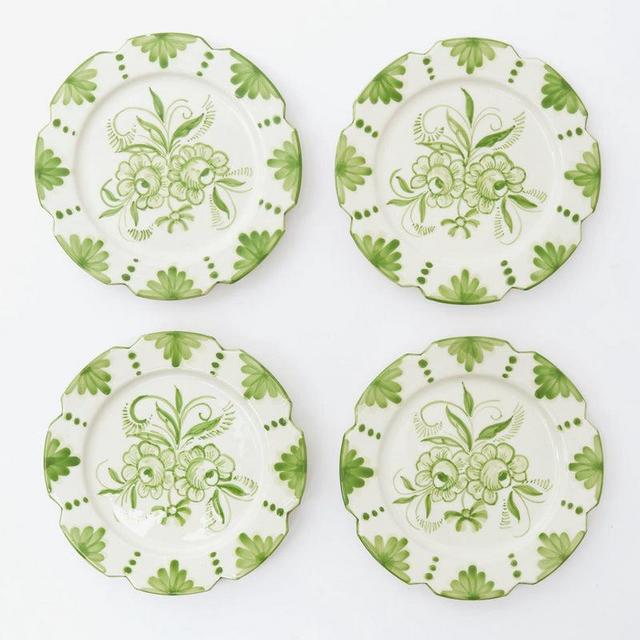 Seville Green Gardênia Starter Plates (Set of 4)