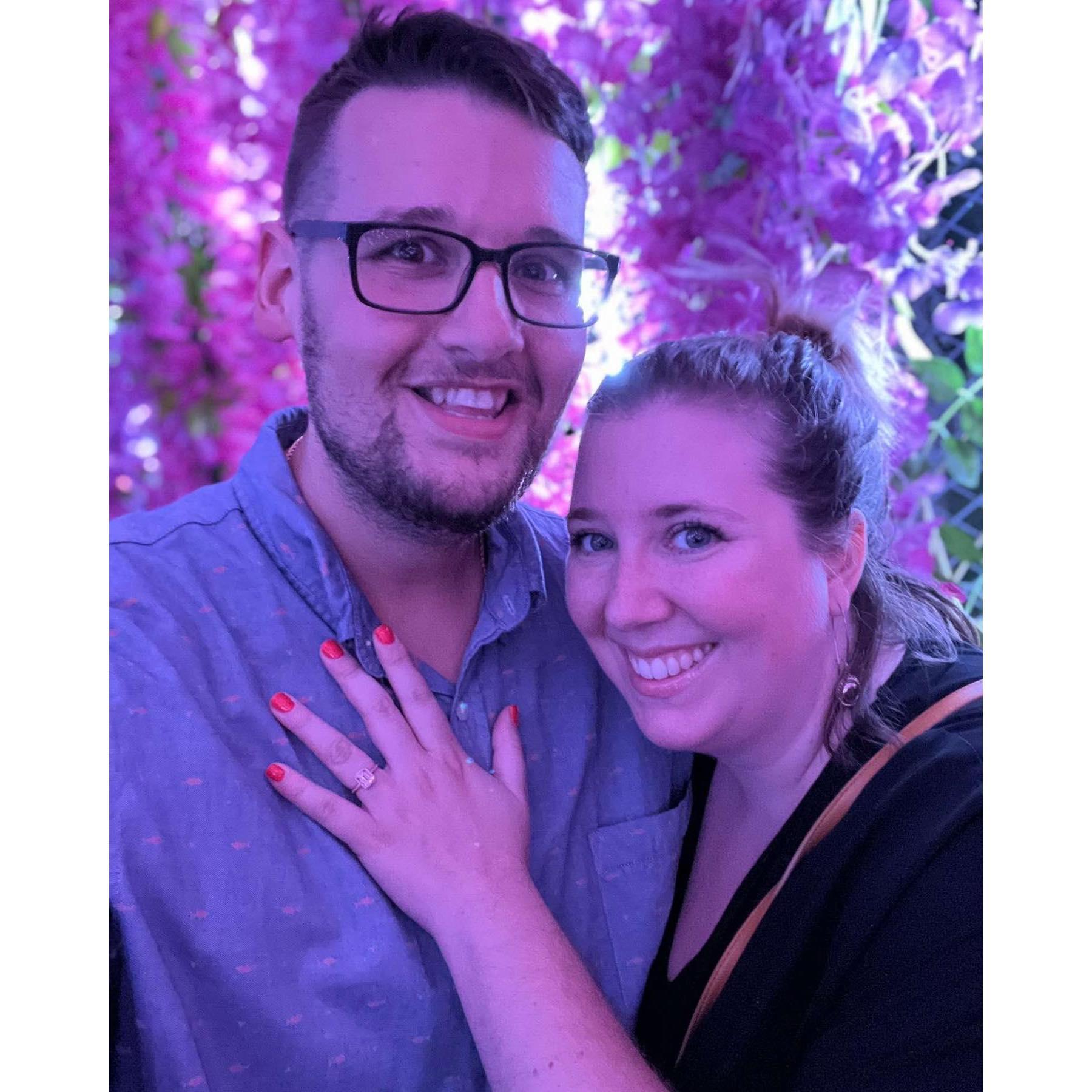 Celebrating our recent engagement at the Chinese Lantern Festival at Franklin Square in Philadelphia.