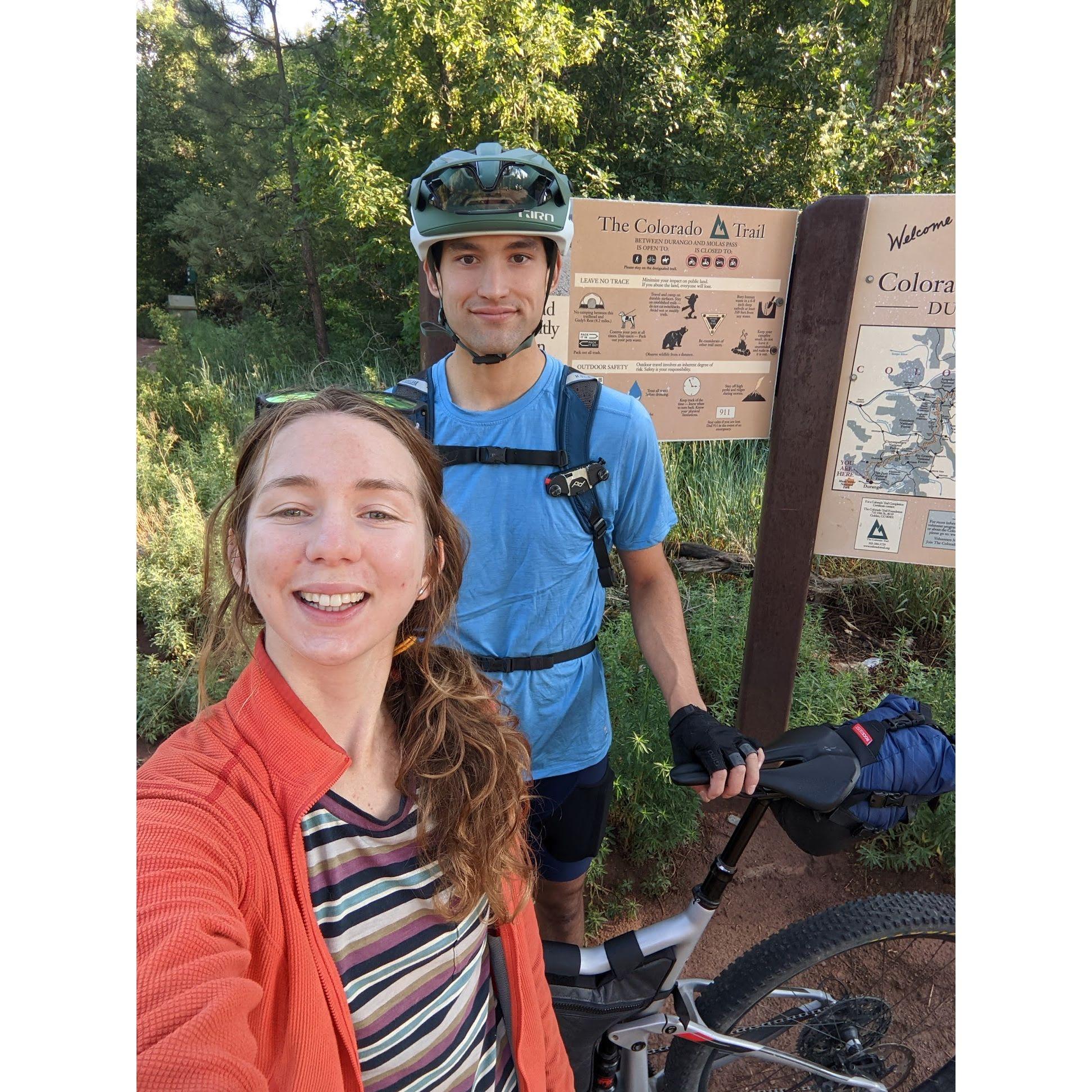 Mark's 10 day bike pack of the Colorado Trail (he was a lot muddier by the end). July 2021