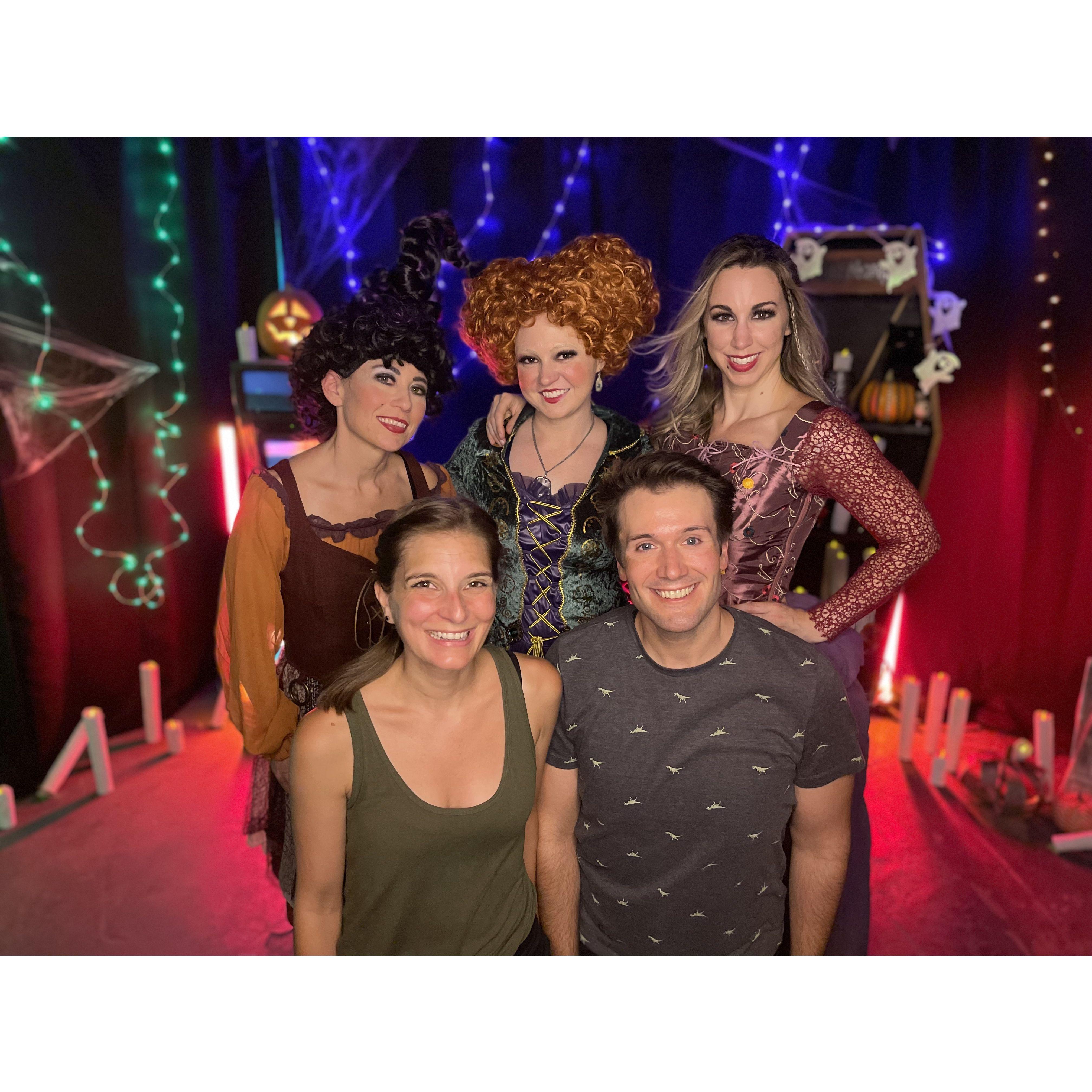 Having a witchy good time on set.