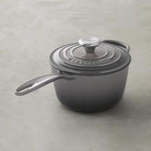 Le Creuset Signature Cast-Iron Saucepan, 1 1/2 -Qt., Oyster Grey