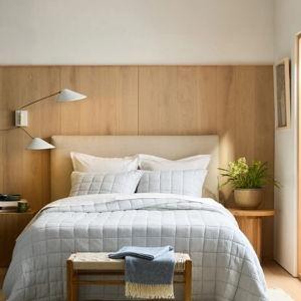 Organic Airy Gauze Box Quilt in Mist