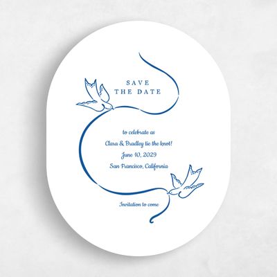 White Simple Wedding Save the Date - Camarine Portrait