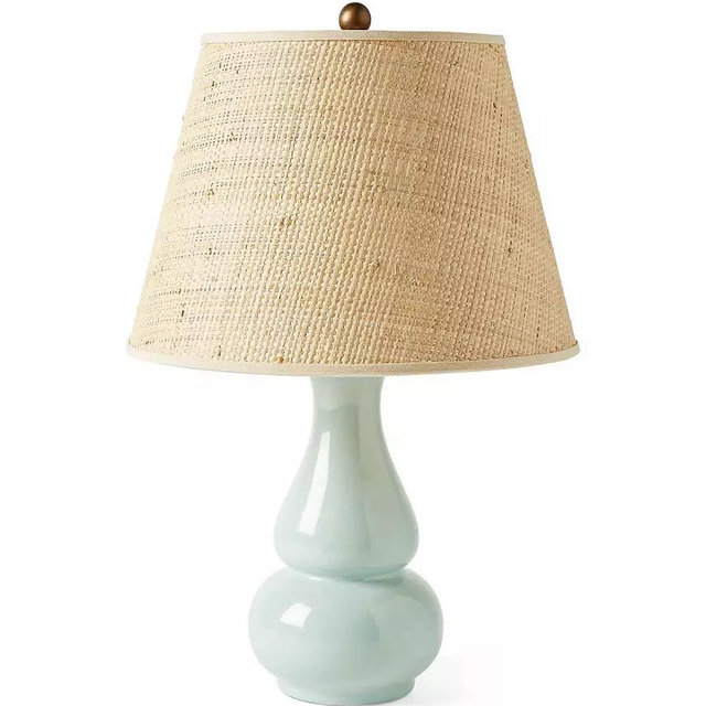 Serena & Lily Como Gourd Table Lamp in Sage